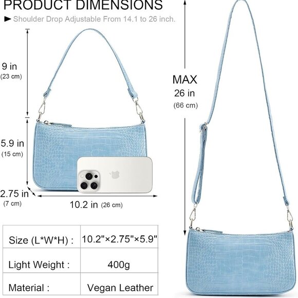 Small Shoulder bag with 2 Removable Straps Cross Body Clutch Purse Handbag for W - Picture 4 of 9